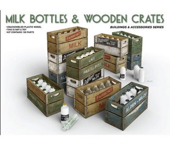 miniart-acc-milk-bottwood-crates-1-35